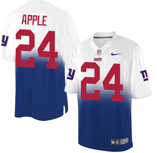 Nike Giants #24 Eli Apple Royal Blue/White Men's Stitched NFL Elite Fadeaway Fashion Jersey